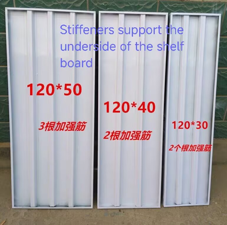Shelf board with stiffeners